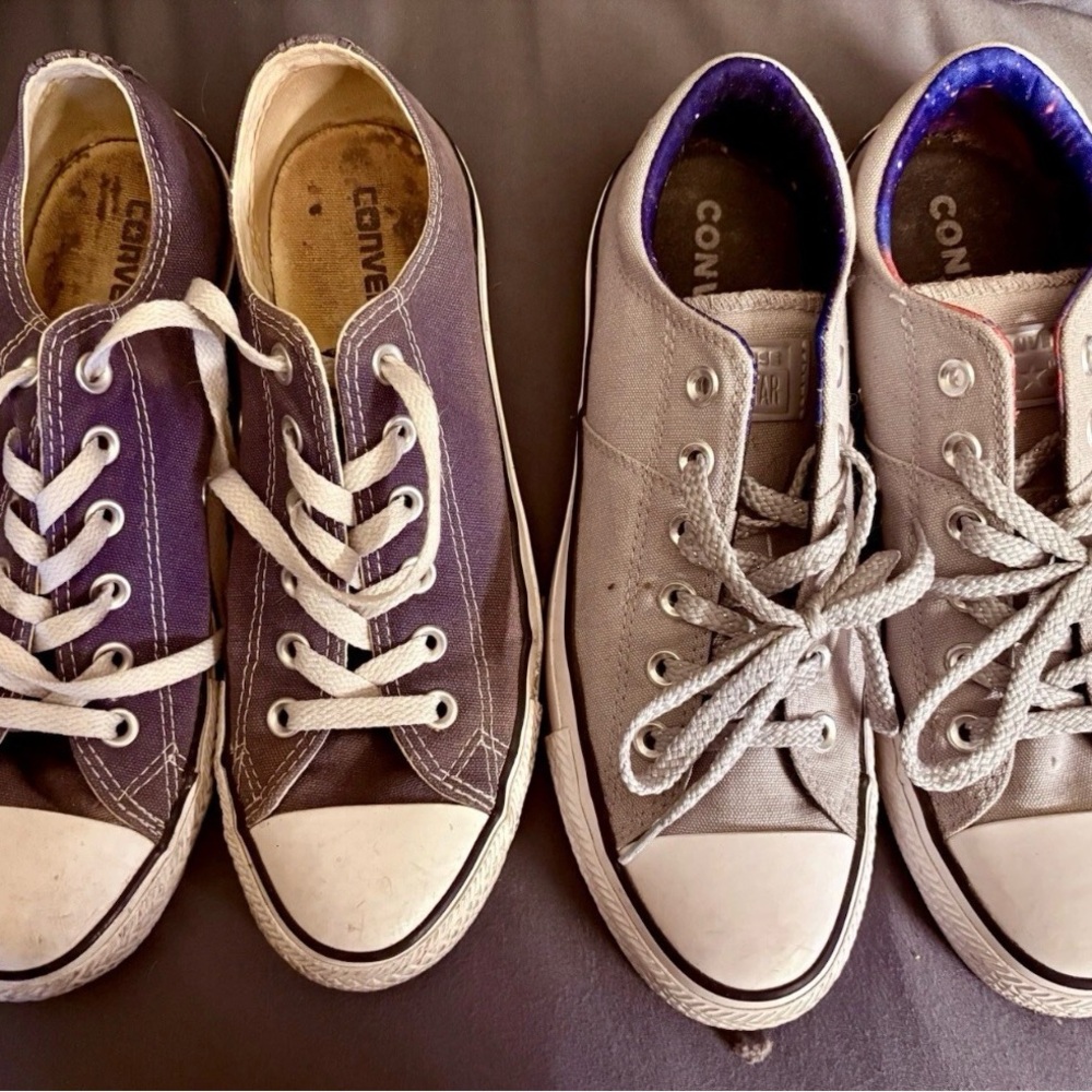 Converse Women's Sneakers in Purple and Gray - Size 9 - Very Good Condition